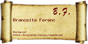 Brancsits Ferenc névjegykártya