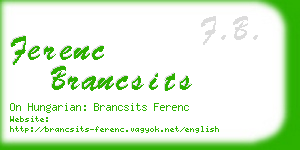 ferenc brancsits business card